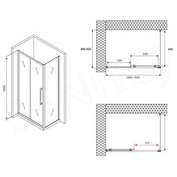 Душевой уголок Abber Schwarzer Diamant AG30160BH