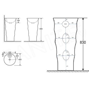 Умывальник Cerutti Marco CT7833 напольный