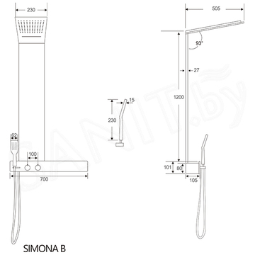 Душевая панель Cerutti Simona B CT9660