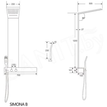 Душевая панель Cerutti Simona W CT9661