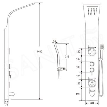 Гидромассажная панель Cerutti Twin BK CT9984