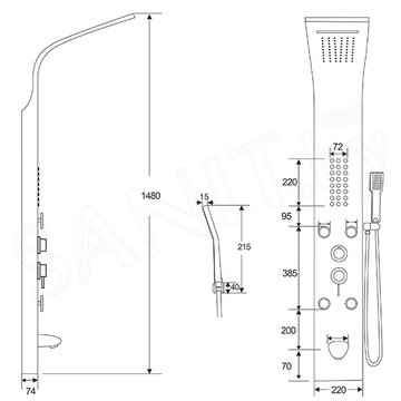 Гидромассажная панель Cerutti Victoria BK CT9981