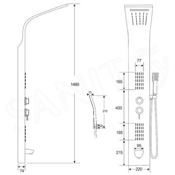 Гидромассажная панель Cerutti Virginia BK CT9989