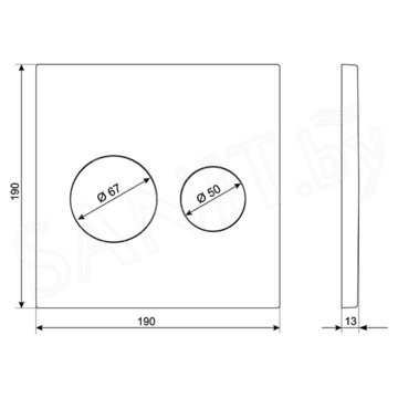 Кнопка для инсталляции KK POL P01 SPP/175/0/K (350/PPS/007-00-00) / SPP/177/0/K (350/PPG/009-00-00)