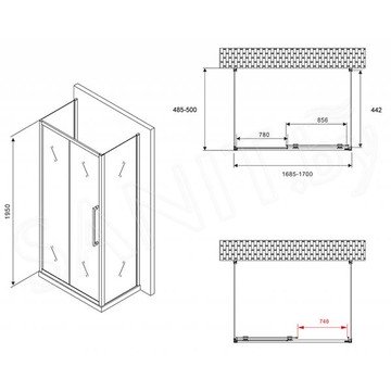 Душевой уголок Abber Schwarzer Diamant AG30170H П-образный