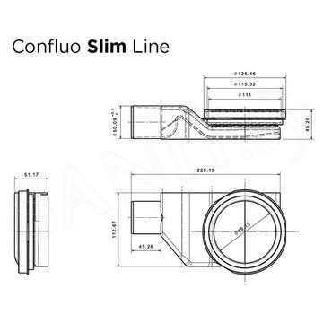 Душевой трап Pestan Confluo Slim Line 550 / 650 / 750 / 850 / 950 Black Matte