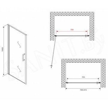 Душевая дверь Abber Sonnenstrand AG04080B / AG04090B / AG04100B