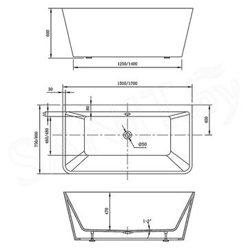 Акриловая ванна Vincea VBT-425-1700