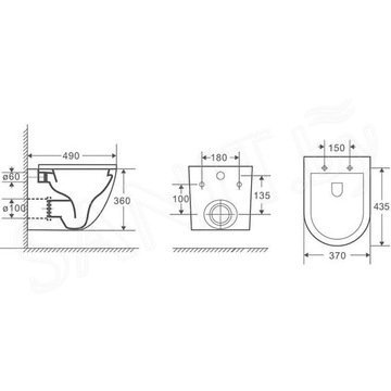 Комплект инсталляции 6 в 1 Roxen StounFix Dual Fresh 503394 с аромадозатором и унитазом Grossman Tornado GR-4455SQ