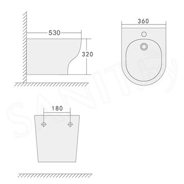 Подвесное биде Boheme Fiore 978-BIDET-W / 978-BIDET-MW