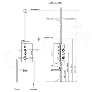 Смеситель встраиваемый Vincea VSCV-433TBG термостатический (3 функции)