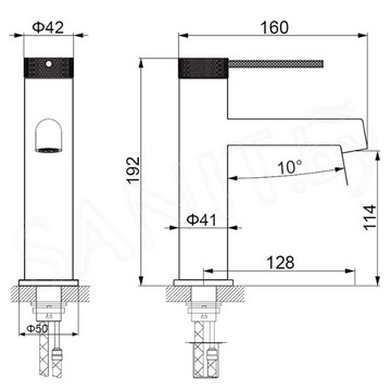 Смеситель для умывальника Vincea Rim VBF-2RM1MB