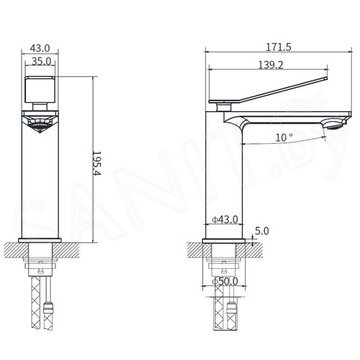 Смеситель для умывальника Vincea Verse VBF-2VE1CH