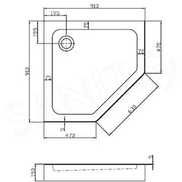 Душевой поддон Vincea VST-3AP