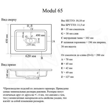 Умывальник Madera Modul