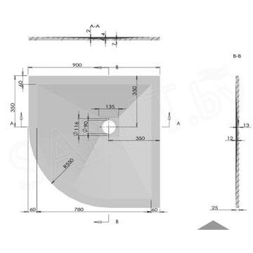 Душевой поддон Vincea VST-4SQ антрацит