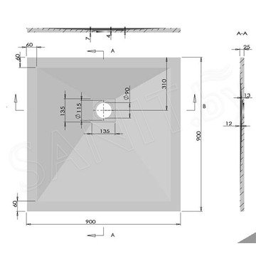 Душевой поддон Vincea VST-4SR бежевый