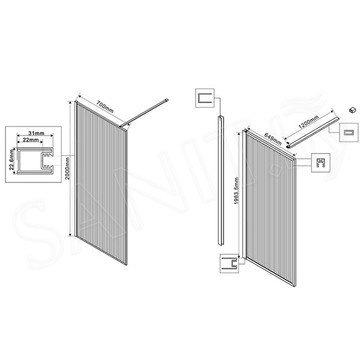 Душевое ограждение Vincea Walk in HC Art VSW-1HP профиль черный