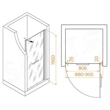 Душевая дверь RGW Passage PA-103Gb матовая