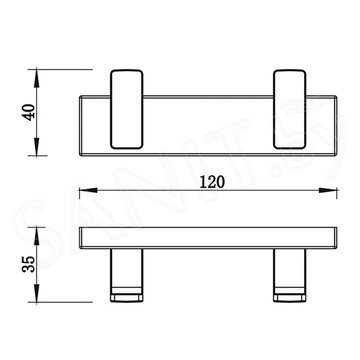 Планка с крючками Whitecross Cubo CU2412GM