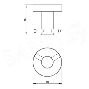 Крючок Whitecross Ergo ER2212CR / ER2212NIB двойной