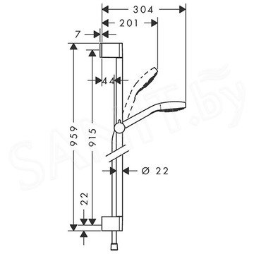 Душевой гарнитур Hansgrohe Croma Select E 1jet 26594400