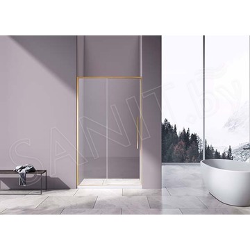 Душевая дверь Vincea Slim-N VDS-4SN прозрачнная профиль брашированное золото