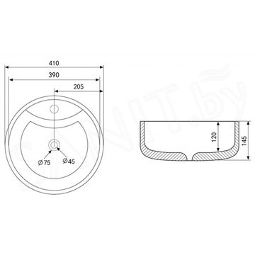 Умывальник Abber Bequem AC2104MB