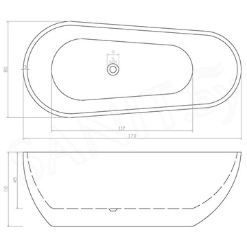 Акриловая ванна Cerutti MiMi170II / MiMi170MW