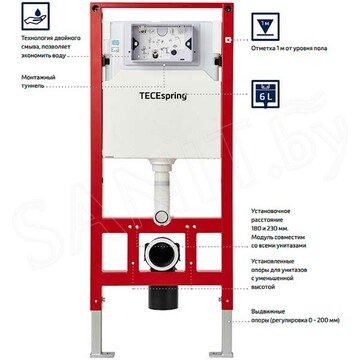 Система инсталляции для унитаза TECEspring S955204