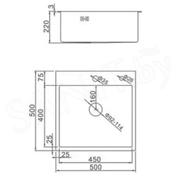 Кухонная мойка Avina HM5050 с коландером и дозатором