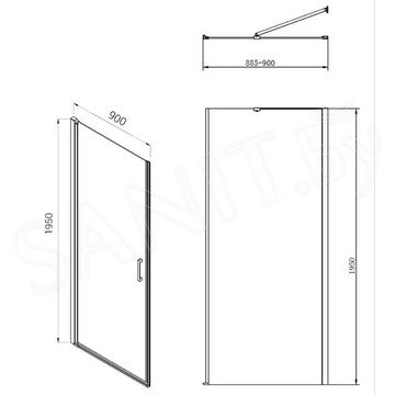 Душевой уголок Vincea Alpha VSR-3ALP9090MT