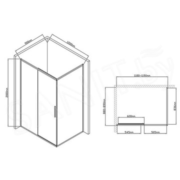 Душевой уголок Vincea Slim-U VSR-2SU9012CL