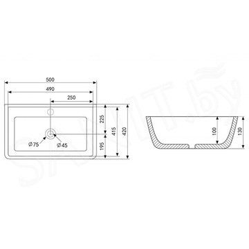 Умывальник Abber Rechteck AC2203