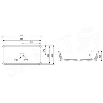 Умывальник Abber Rechteck AC2204MB