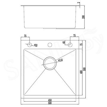 Кухонная мойка Avina Futur FK Eco Embossing Pop-up Rinzer Plus с дозатором, коландером и ринзером
