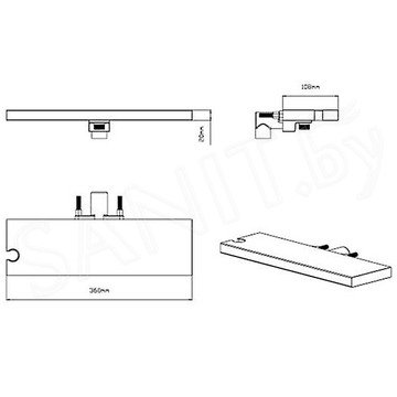 Полка Vincea VSRC-41GM с держателем для душа