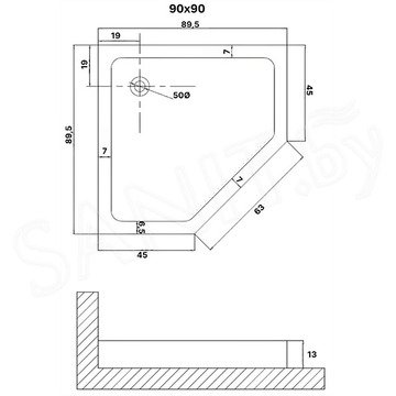 Душевой поддон Niagara Eco NG-P9090-14D / NG-P1010-14D