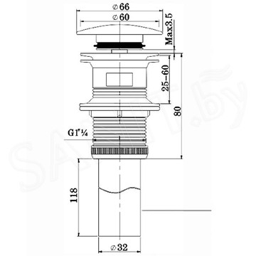 Донный клапан Vincea DBS-616MW