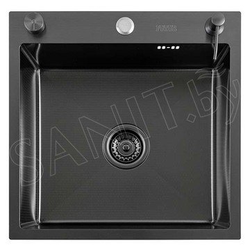 Кухонная мойка Avina Futur FK Eco Embossing Pop-up Econom Black Nano с дозатором