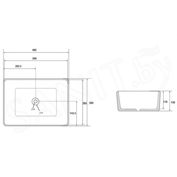 Умывальник Abber Rechteck AC2213MMG