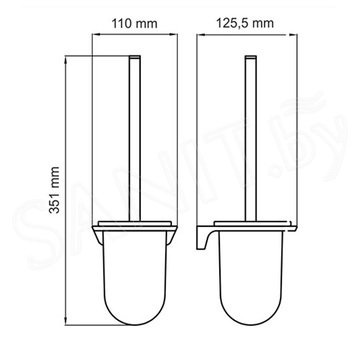 Ершик для унитаза Wasserkraft Glan K-5127