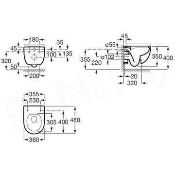 Подвесной унитаз Roca Meridian Rimless Compact 346244000