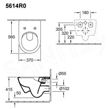 Подвесной унитаз Villeroy&Boch Subway 2.0 5614R001