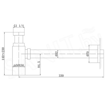 Сифон для умывальника Abber Rechteck AF0031 / AF0031NG