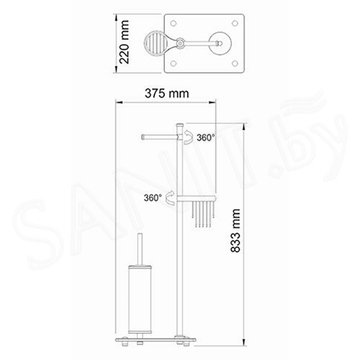 Многофункциональная стойка для туалета Wasserkraft K-1264BLACK