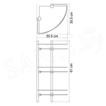 Полка Wasserkraft K-3133BLACK тройная