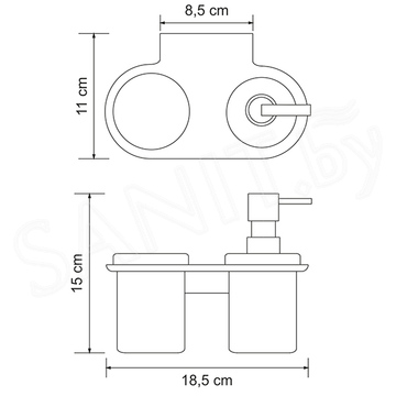 Стакан Wasserkraft Kammel K-8389 с дозатором для жидкого мыла