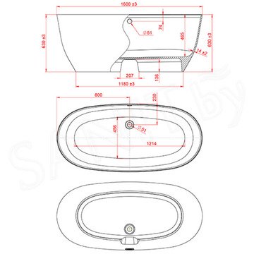 Ванна из искусственного камня Astra-form Атрия белая