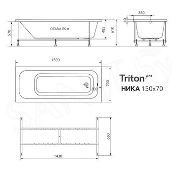 Акриловая ванна Triton Ника